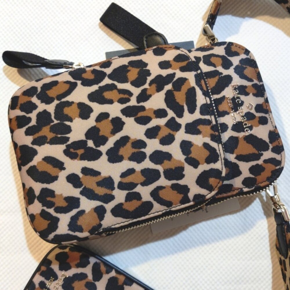 Kate Spade Leopard Phone Crossbody, Lanyard & Guitar Strap in Brown Multi, NWT - Picture 7 of 15